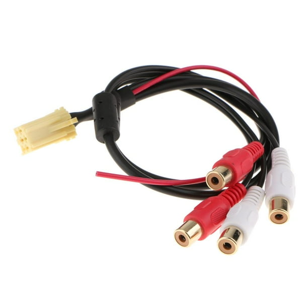 Car Radio Mini ISO 6Pin To RCA Connector Wire Adapter For VW Seat