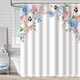 thumbnail image 5 of Cortina de ducha digital con diseño de plantas y flores, impermeable, de poliéster, para baño, con separación en seco y húmedo, a prueba de moho y humedad, 5 of 6