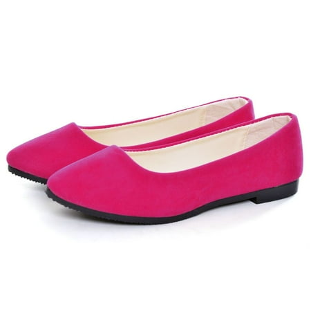 

SAILING LU Women Flat Shoes Comfortable Slip on Multi-color Pointed Toe Ballet Flats Rose US 8.5