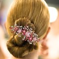 thumbnail image 4 of Peigne à Cheveux Décoré de Perles Roses pour Femmes Parfait pour les Mariages et les Fêtes Quotidiennes Design Rétro Fleur en Alliage, 4 of 9