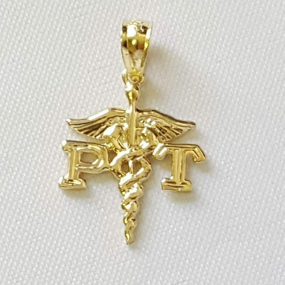 14K Yellow Gold PT (Physical Therapy) Medical Pendant
