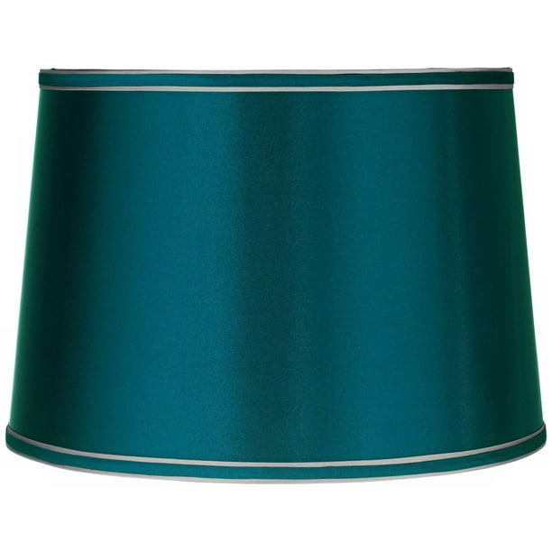 Teal Blue Medium Drum Lamp Shade 14, Blue Barrel Lamp Shade