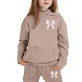 thumbnail image 3 of WOYY Big Girls Bow Tracksuit Long Sleeve Hoodie Jogger Pants Outfits, Sizes 10-11, 3 of 3