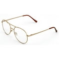 thumbnail image 2 of Clear Lens Bifocal Classic Metal Reading Glasses - Spring Hinge Tear Drop Reader Gold +2.25, 2 of 5