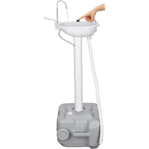 Portable Sink Outdoor Camping Sink Battery Operated Electric Hand Washing Station | 5 Gallon Tank with Towel Holder & Soap Dispenser