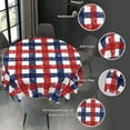 thumbnail image 5 of July 4th Patriotic American Flag Plaid Red Blue White Waterproof Picnic Patio Party Round Table Cloth Cover 60 Inch Circular Tablecloth for 20-47 Inch Home Dining Room, 5 of 6
