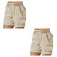 thumbnail image 3 of Jumpingount Pantalones cargo Pantalones cortos de bolsillo Cintura suelta Pantalones de verano Cómodos elásticos Type3 NO3, 3 of 4