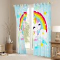 thumbnail image 3 of Erosebridal Cartoon Unicorn Girls Black Out Curtains,Cute Rainbow Stars Print Curtains Pack of 2 (42x63 Each) For Kids, 3 of 7