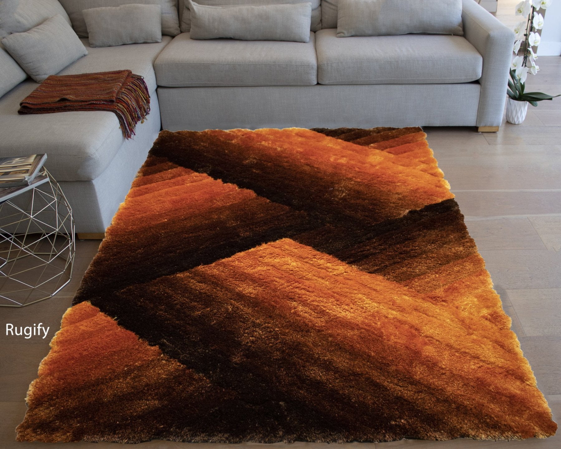 orange rug living room