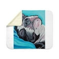 thumbnail image 4 of CafePress - Sleepy Boston Terrier - Sherpa Fleece Throw Blanket 60" x 50", 4 of 5