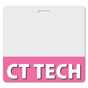 CT TECH Heavy Duty Horizontal Pink (1 pack) - Spill & Tear Proof Cards - 2 Sided USA Printed Quick Role Identifier ID Tag Backer by BadgeZoo