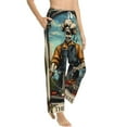 thumbnail image 3 of Cauagu Skeleton Chef BBQ Scene Pajama Pants for Women Loose Fit Wide Leg Trouser Pants Casual Elastic Waist Drawstring Lounge Pants, 3 of 6