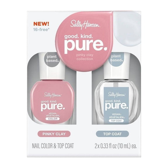 Sally Hansen Nail Polish Duo Good. Kind. Pure, Top Coat and Pinky Clay, 0.66 Fluid Ounce