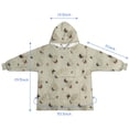 thumbnail image 7 of Beige Leaf Butterfly Pattern Blanket Hoodies for Kids 6-13YR Oversize Wearable Blanket Hoodies for Boys Girls Teens, 7 of 7