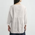thumbnail image 5 of Women's Fashion Casual Three-Quarter Sleeve Lace V-Neck Pullover Shirt, Elegant Blouse, Spring Summer Top for Women,White,XL, 5 of 5