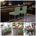thumbnail image 6 of Green Gingham Bar Stool Covers - Stretch Dining Chair Covers Set of 6, Modern Minimalist Geometric Plaid Bar Chair Cover Removable Counter Stool Pub Chairs Slipcovers Protectors for Kitchen/Cafe, 6 of 8