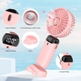 thumbnail image 2 of 5 velocidades Potente ventilador de escritorio con base, tiempo de funcionamiento máximo de 12 horas, cordón ajustable y soporte Ventilador de enfriamiento manos libres - Rosa Shuxiu Wang 8390615144162, 2 of 5