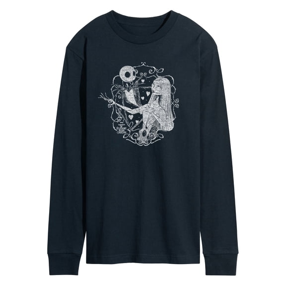 The Nightmare Before Christmas - Jack And Sally Valentine - Men's Long Sleeve Graphic T-Shirt