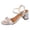 11Silver, variant on Women's Sparkly Heeled Sandals Open Toe Square Chunky Low Heels Slip-On