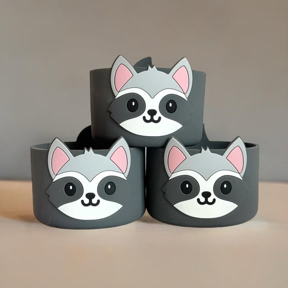 Etch and Ember Silicone Raccoon Design Tumbler Boot Protective Base Cover for 20oz 30oz 40oz Tumblers,