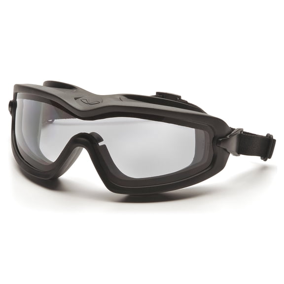 Pyramex Safety Products GB6410SDT V2G Plus Safety Glasses, Clear Anti-Fog Dual Lens with Black Strap, Clear
