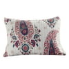 Floral Sun-Washed Red, Blue and White Paisley Standard Sham