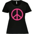thumbnail image 3 of Inktastic Pink Peace Sign Women's Plus Size T-Shirt, 3 of 5