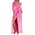 thumbnail image 2 of siminsem Women‘s Plush Robe Hooded Bathrobe Fleece Robe with Pockets Warm Soft Loungewear Long Spa Robe Lightweight Comfy Nightgown Wrap Robe with Tie Waist, Hot Pink,L, 2 of 9