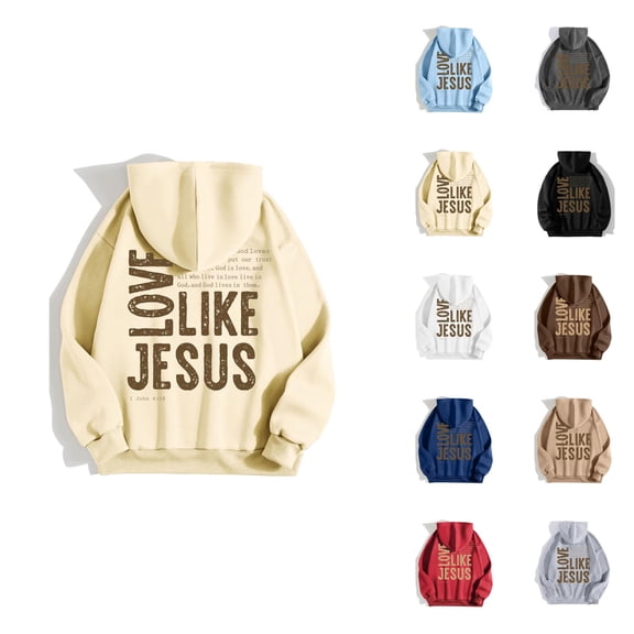 Women's Jesus Hoodie 2025 Bible Verse Christian Hooded Sweatshirt Fall Winter Y2K Graphic Pullover Sweatshirt with Pockets