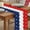 H, variant on 13x71 Inch Linen Printed Table Flag, Independence Day Table Decor, Patriotic American Flag Design for 4th of July Party Home Decoration