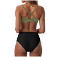 thumbnail image 3 of Linfrsh Womens High Waisted Bikini Sets Ruffle Cheeky Tummy Control Low Rise Bikini Set Push Up Two Piece Swimsuits AG,L, 3 of 7