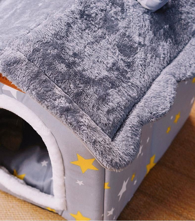 Dog House Indoor Puppy Cave Cat Nest Kennel Pet Bed Portable Memory Sponge Foldable Houses with Cushion