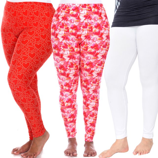White Mark Leggings Mignons Extensibles Doux pour Femmes, Lot de 3