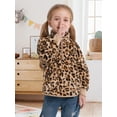 thumbnail image 4 of Usaibhir Girls Winter Casual Fleece Half Zipper Sweatshirt Long Sleeve Stand Collar Jacket Holiday Pullover Top 3-9T, 4 of 8