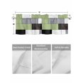 thumbnail image 4 of Sage Green Gray Black White Curtain Valances for Kitchen Windows,Rod Pocket Short Valance Abstract Color Block Patchwork Small Window Treatment for Living Room Bathroom Bedroom,42"x12"-1 Panel, 4 of 9
