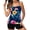 Multicolor, variant on Summer Women's Bathing Suit 2 Piece Printed Tankini Top Adjustable Straps & Solid Color Swim Shorts Sleeveless Swimsuits Set