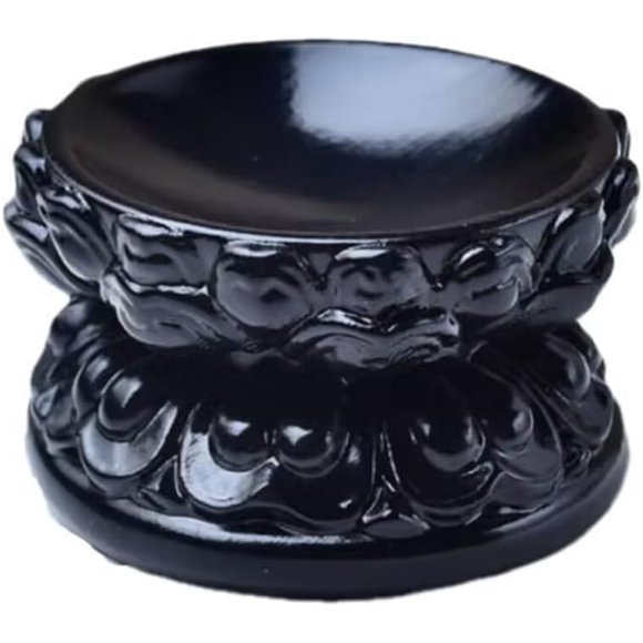 Fengtaike Support de Boule de Cristal en Forme de Lotus - Élevez la Décoration de Votre Maison Ou Bureau avec un Support de Boule de Cristal en Forme de Lotus Noir (S)