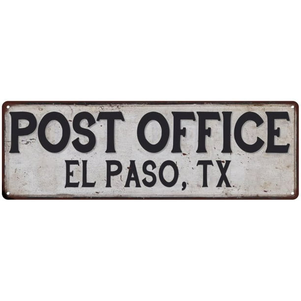 El Paso, Tx Post Office Personalized Metal Sign Vintage 6x18