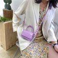 thumbnail image 1 of Bolsa Mini bolso de hombro de piel de cocodrilo para mujer, bolso cruzado con cadena acrílica (púrpura) JShteea Para Estrenar, 1 of 9