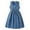 Blue, variant on Ashirexll Summer Dresses for Teens, Girls Dresses Size 10-12, Fashion Girls Summer Sleeveless Square Neck Dress Waist Cinching Pleated Skirt for Kids 8-13