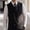 Black, variant on WIZUTIZ Men's Double Breasted Waistcoat Lapel Vest with Decorative Chain Slim Formal Dress for Wedding Prom Business