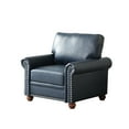 thumbnail image 4 of Navy blue faux leather single seat sofa / Sturdy structure for long - lasting use in living room, 4 of 4