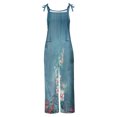 thumbnail image 3 of Usmixi Jumpsuits for Women Vintage Graphics Loose Soft Cotton Linen Adjustable Strap Baggy Jumpsuits Overalls Summer Formal Floral Print Crewneck Sleeveless Long Rompers Sky Blue xxl, 3 of 4
