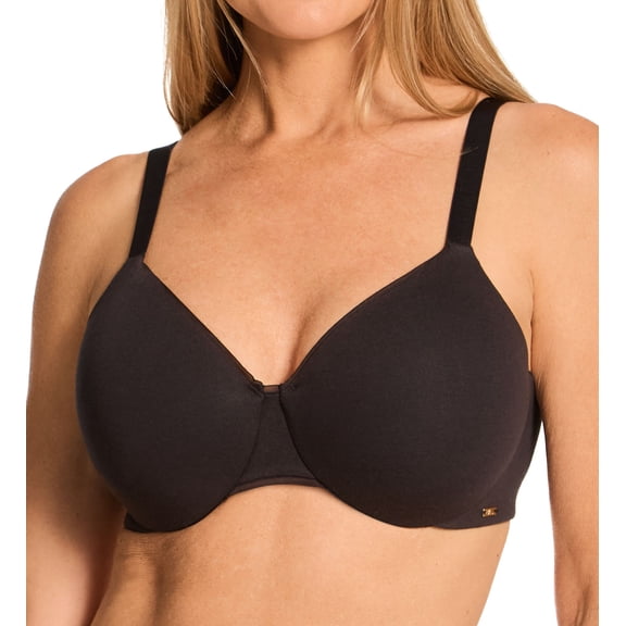 Women's Bali DF3421 Cotton Collection Underwire With Foam Bra (Black 42DD)