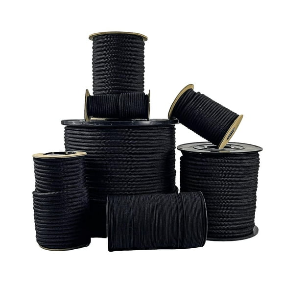 SgT KNOTS Diamond grip Elastic Bungee cord - 100 Stretch and Shock Absorbent for camping, Kayak Deck, crafting (332 x 50ft, Black)