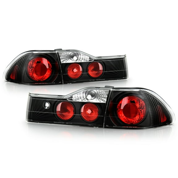 For Black 2001-2002 Honda Accord 4-Door Sedan Tail Lights Brake Lamps Left Right