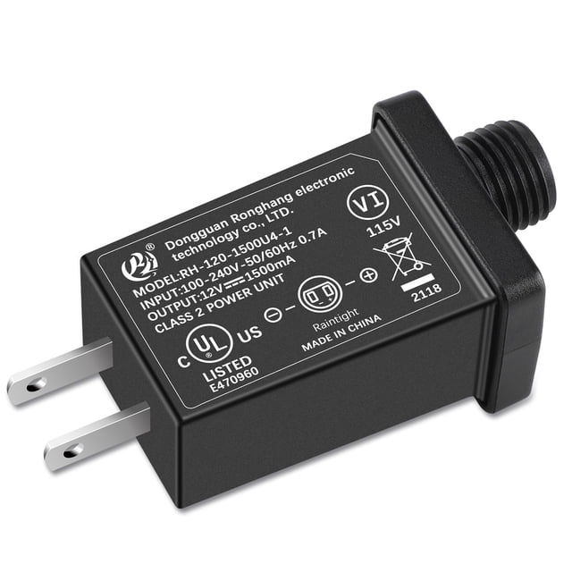 Adaptador inflable de repuesto para patio, transformador de 1 A, enchufe estadounidense para inflables de Halloween, Navidad, Acción de Gracias, fuente de alimentación clase 2, 120 V CA, 60 Hz para lu