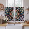 thumbnail image 2 of Vintage Flower Tier Curtains, Boho Abstract Colorful Ethnic Floral Light Filtering Kitchen Curtains, 2Pcs Rod Pocket Half Window Treatments Panels for Sink Cafe Cabinet Basement 27.5x45 Inches, 2 of 9