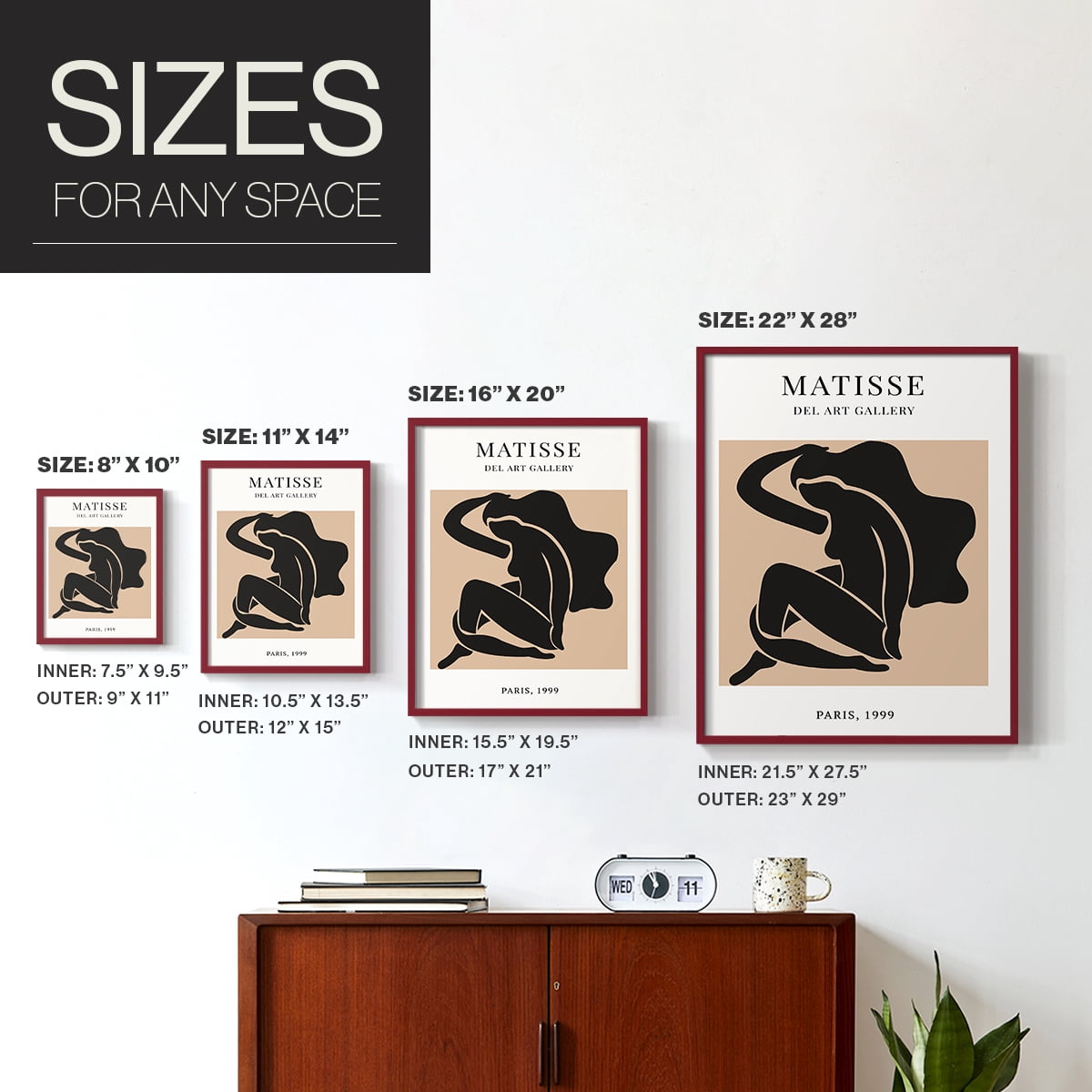 Matisse CXX Framed Print in Red Solid Wood 8 x 10 Framed Print