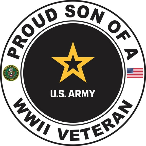 5.5 Inch U.S. Army Proud Son of a World War II Veteran Decal